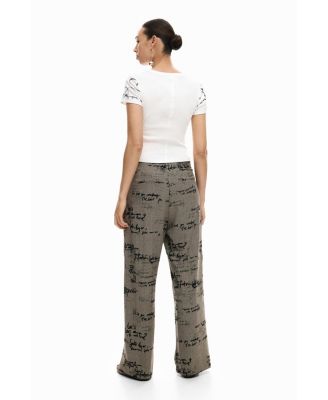 Women's Plaid lettering trousers