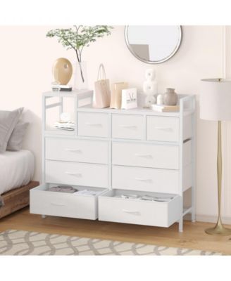 9-Drawer Modern Dresser with Charging Station, Heavy-Duty Storage Chest, Power Cord, Bedroom, Living Room, Entryway