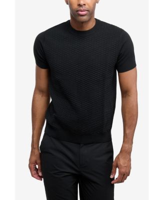 Men's Crew Rib Neck Checkered Sweater