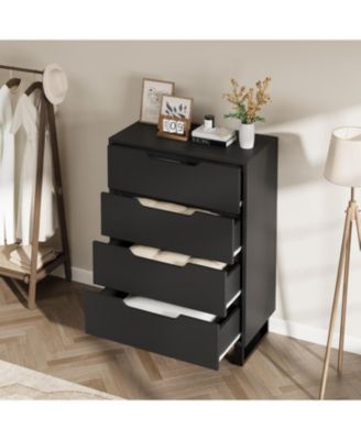 4 Dresser for Bedroom, 41inch Tall Dresser, Freestanding Vertical Drawer Cabinet with Storage, Wooden Closet Storage Chest for Living Room