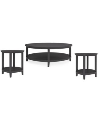 Hedworth Round Coffee Table with 2 Round End Tables Set