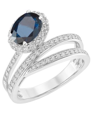 Emerald (1-1/5 ct. t.w.) And Diamond (1/2 ct. t.w.) Ring in 14k Yellow Gold (Also Available in Sapphire & Ruby)