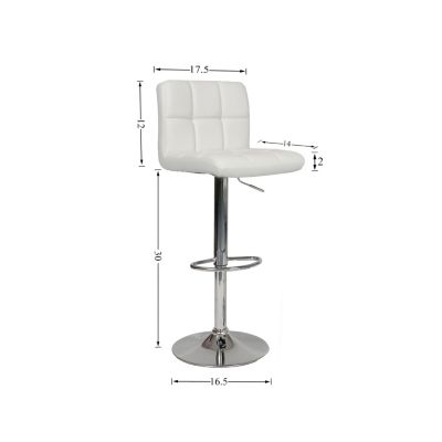 Faux Leather Adjustable Hydraulic Bar Stool, Set of 2