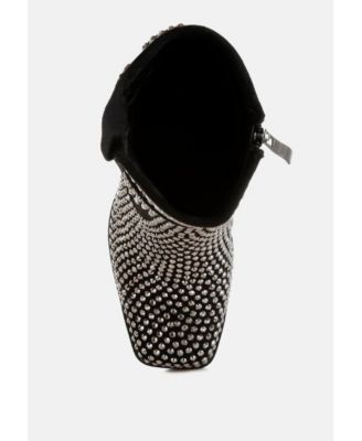 Womens Babbon Studded Harness Detail Ankle Boots