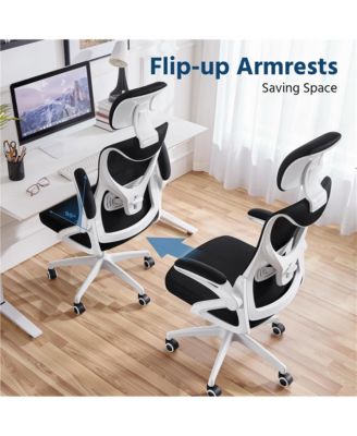 High Back Office Chair with 90° Flip-up Armrest