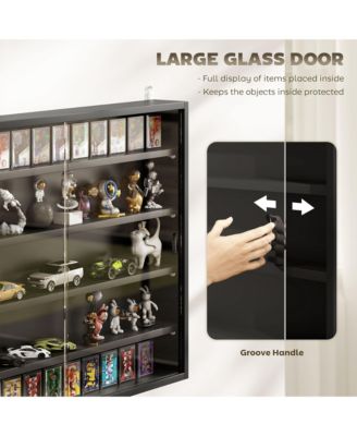 5-Tier Display Cabinet Glass Cabinet with 4 Adjustable Shelves