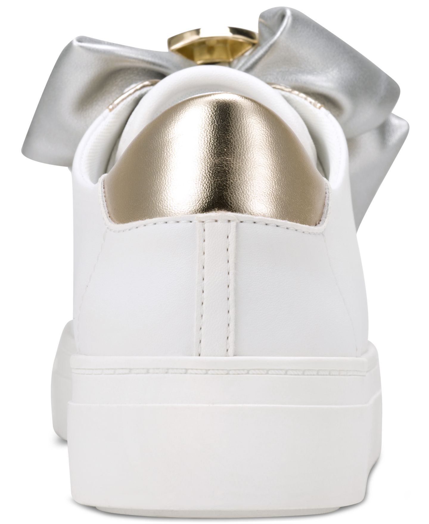 Женские кроссовки KARL LAGERFELD PARIS Claudette Bow Lace-Up, цвет: Яркий белый / Серебряный — фото 3