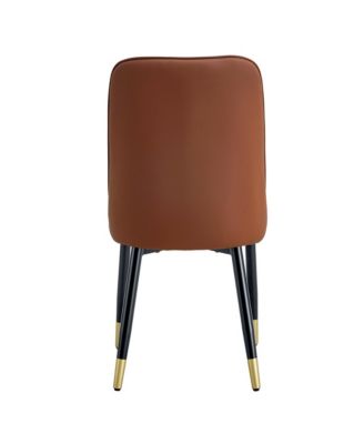 Modern Light Gray/Brown PU Leather Dining Chair - Set of 4