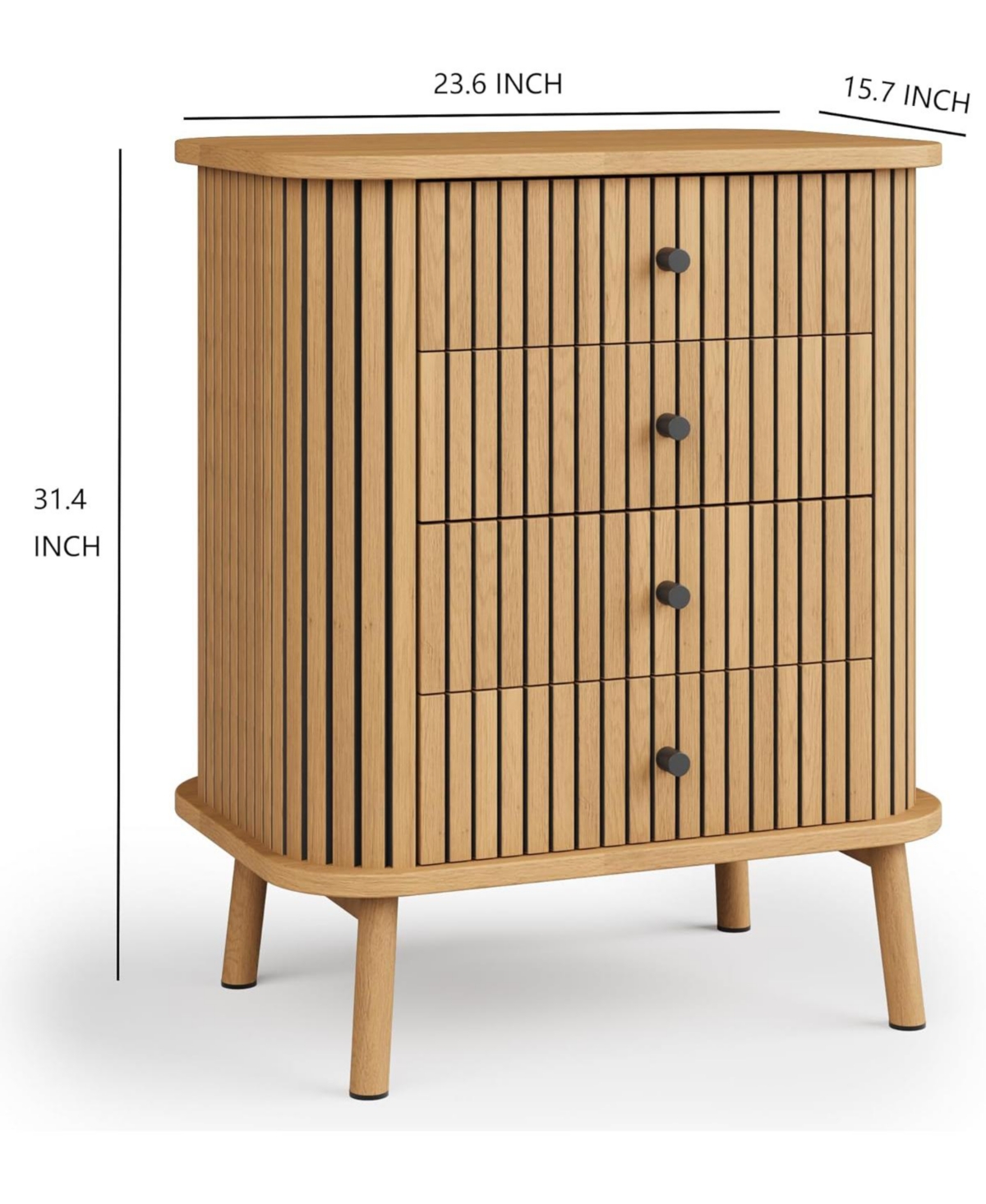 gaomon 4-Drawer Wicker Boho Dresser with Handles and Wood Legs