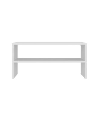 Shoe Rack, 2 Open Shelves, Low Horizontal Design, Freestanding Unit, Bedroom Use, White