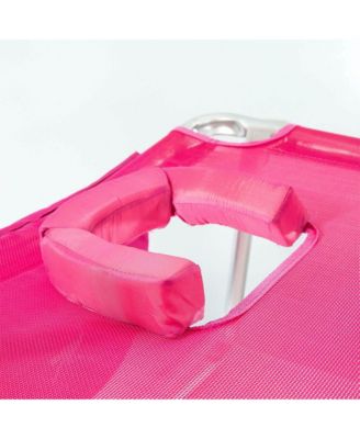 Original 3N1 Lightweight Outdoor Beach Lounge Chair with Footrest, Pink