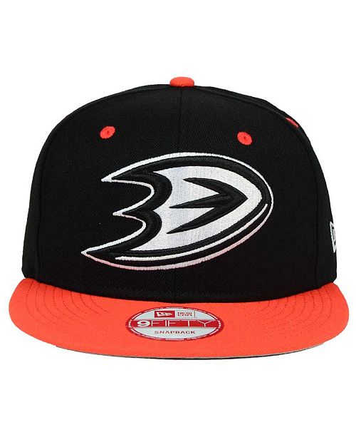 New Era Anaheim Ducks Black White Team Color 9FIFTY Snapback Cap
