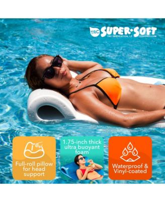 Sunsation 1.75" Thick Foam Lounger Raft Pool Float, Green Leaf