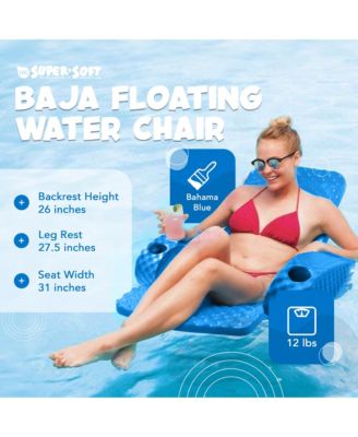 Folding Baja Chair Swimming Pool Float Armchair, Bahama Blue