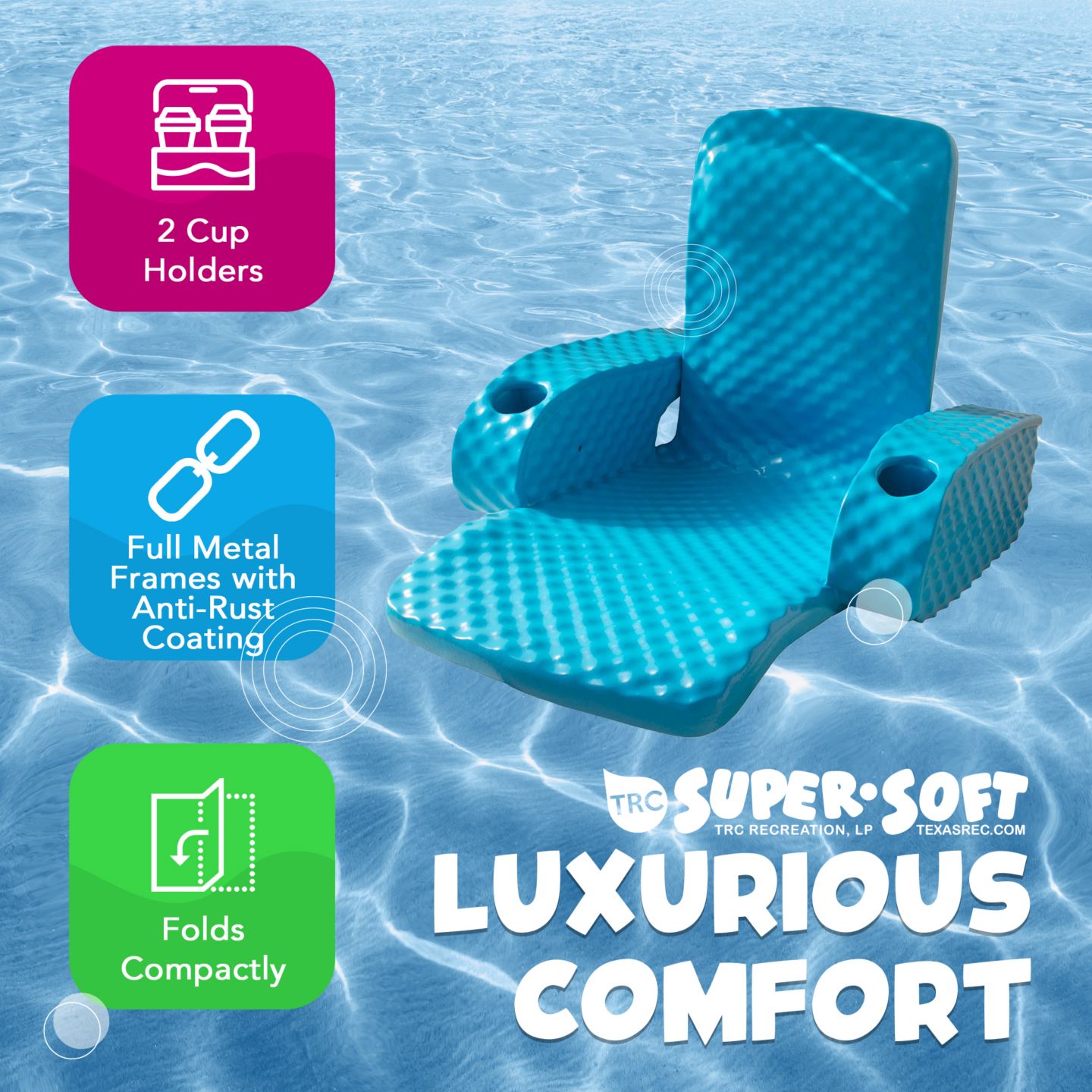 Детская игрушка TRC Recreation Baja Folding Floating Lounge Chair, 1-Person, Ages Adult — фото 4