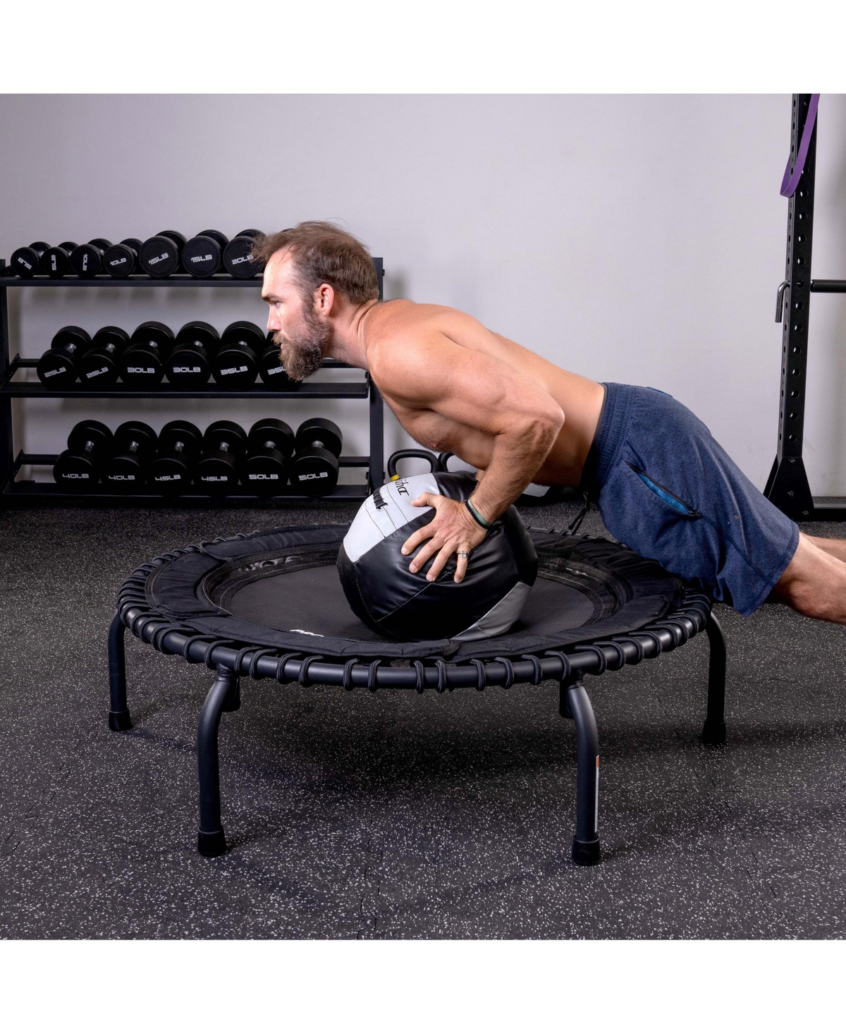 JumpSport 570 Pro Indoor Durable Lightweight 44-Inch Fitness Trampoline, Black