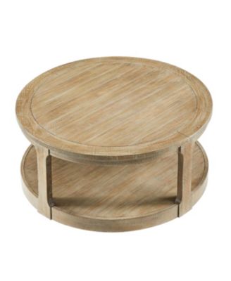 Streamdale Curved 2-Tier Round Coffee Table with Wheels