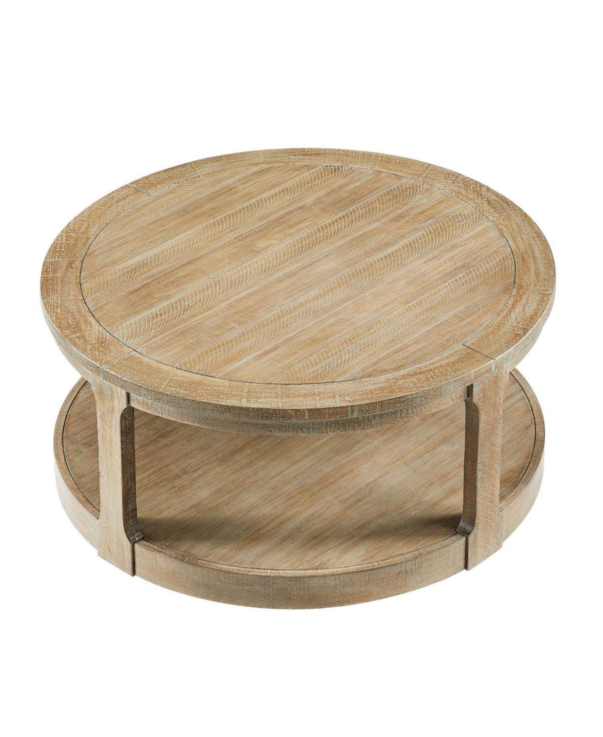 Streamdale Curved 2-Tier Round Coffee Table with Wheels