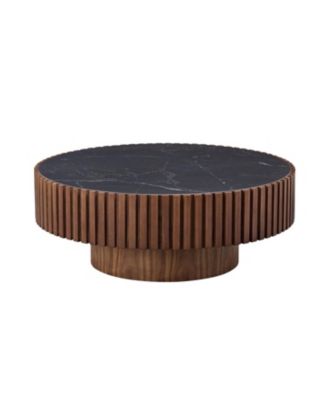  Nesting Round Sintered Stone Coffee Table - Walnut
