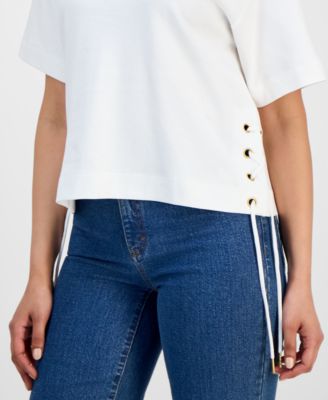 Petite Lace-Up T-Shirt