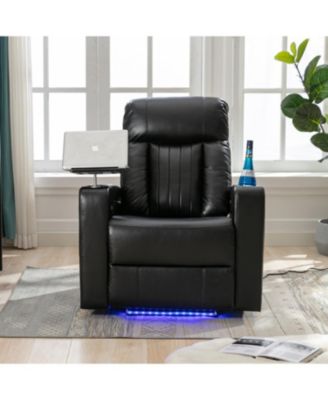 Premium Power Recliner with Storage Arms, Cupholders, Swivel Tray Table and Cell Phone Stand