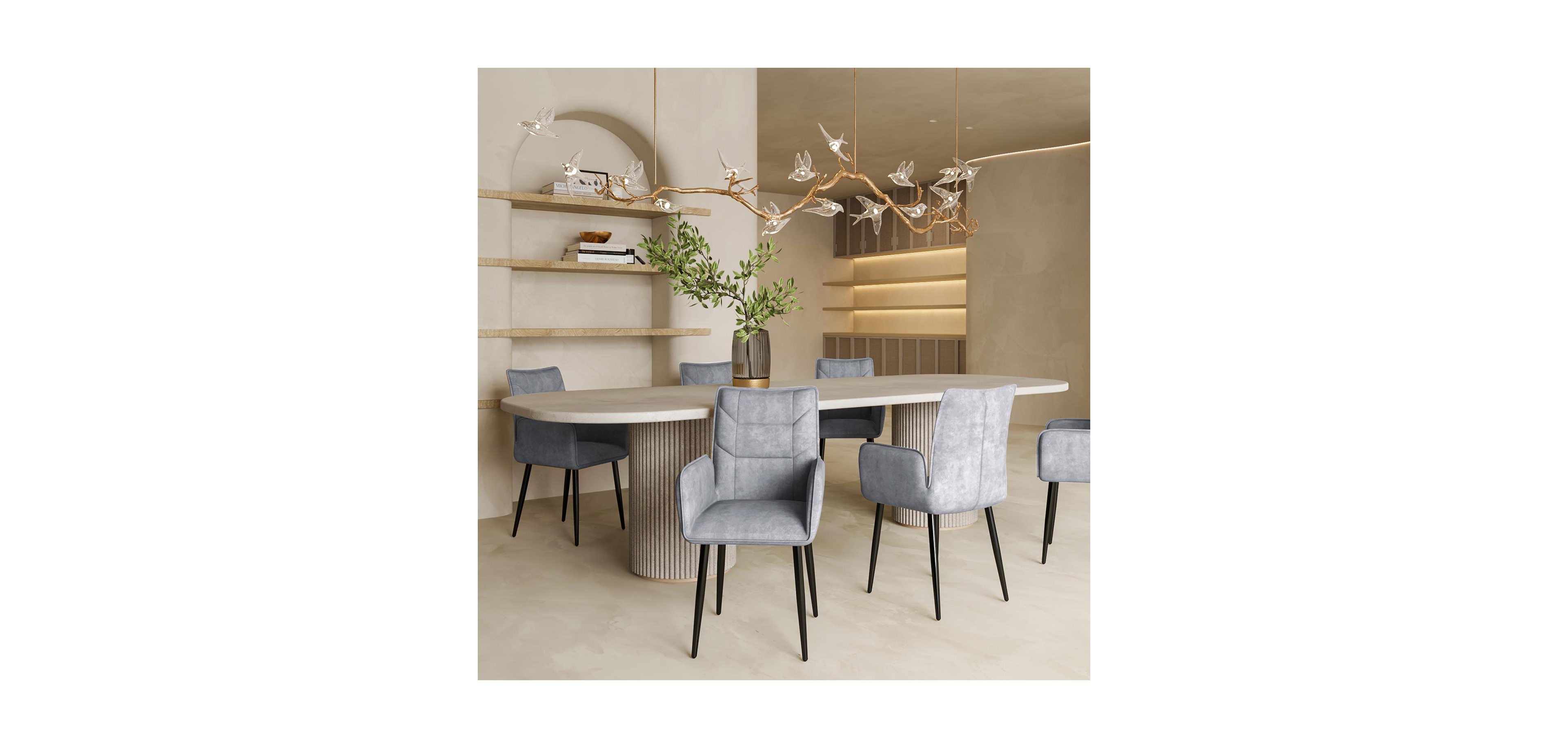Streamdale Furniture Velvet Dining Chairs (Set of 2
