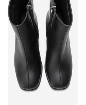 Forever & Always Women's Shoes Napoli Leather Block Heel Boot