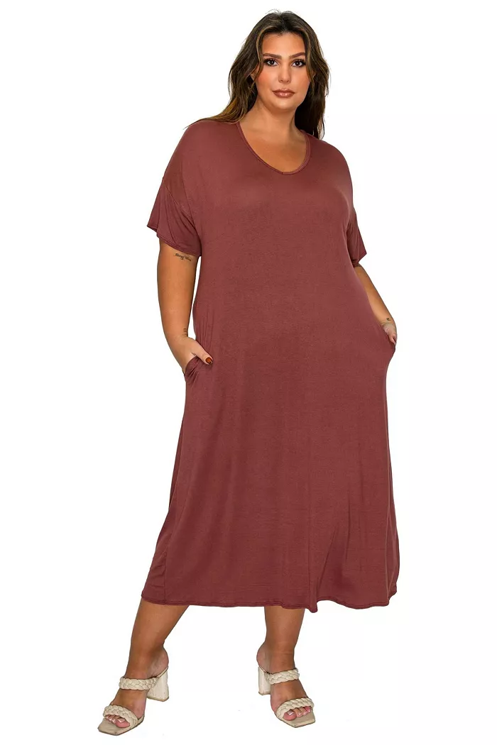 Plus Size Olivia Pocket Midi Dress - thumbnail 10