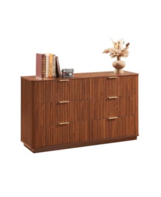 Modern 6-Drawer Dresser, Wide Chest