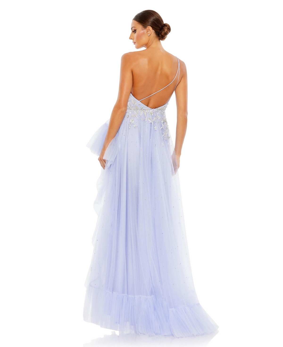 Mac Duggal Women's Embellished One Shoulder Asymmetrical Hem Gown