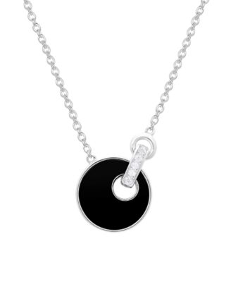 3-Pc. Jade Inlay (3 ct. t.w.) And Lab Grown White Sapphire (1/5 ct. t.w.) Necklace, Earrings, And Bracelet Set (Also Available in Onyx Inlay)