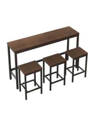 Streamdale Modern Design Kitchen Dining Table,Pub Table,Long Dining Table Set with 3 Stools,Easy Assembly
