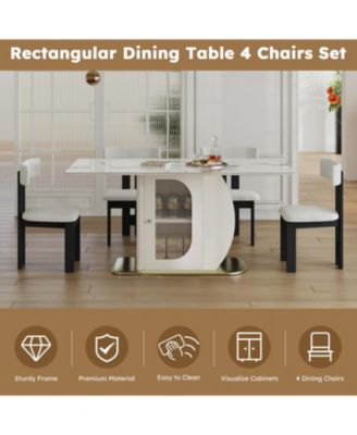 Streamdale 63" Modern Dining Table Set w/ Storage, Chairs Included