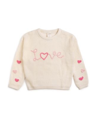 Toddler Girls Ditsy Love Valentine's Day Knit Sweater
