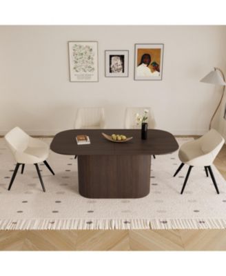 63" Dining Table & 4 Metal Leg Chairs