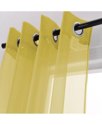 Celine Sheer 55 x 216 in. Sheer Curtain Scarf Valance Neon Blue