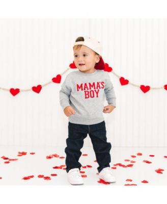 Big Boys Mama's Varsity Patch Valentine's Day Sweatshirt