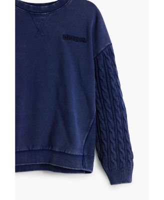 Boys Boys's Cable knit sleeve sweatshirt
