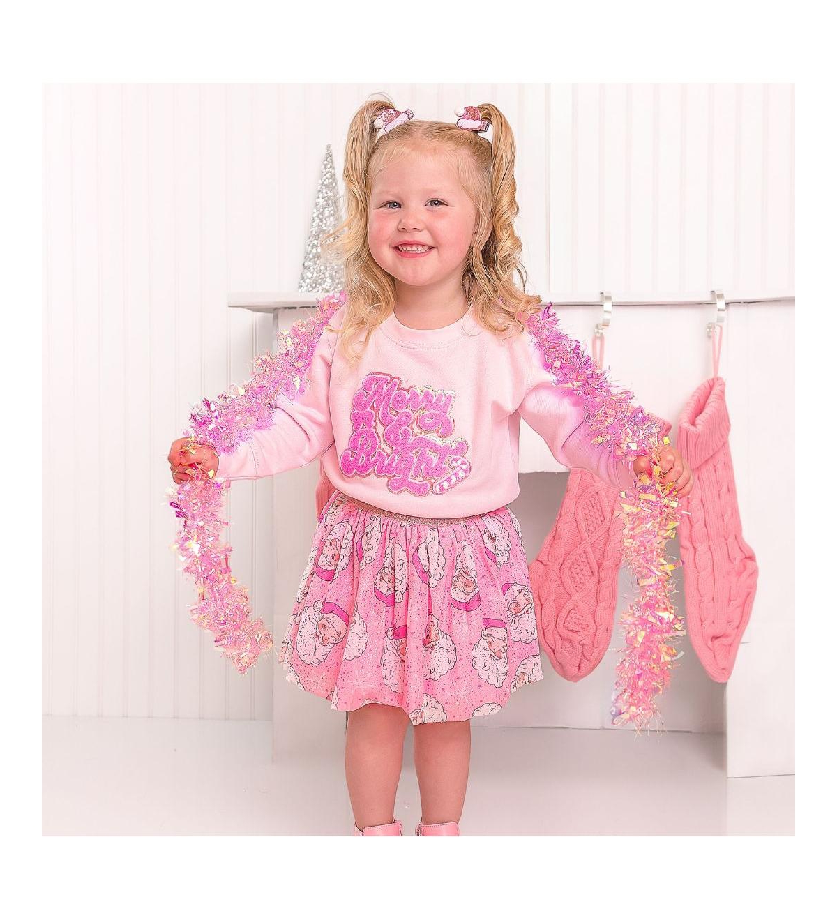 Sweet Wink Baby Girls Merry and Bright Patch Christmas Sweatshirt