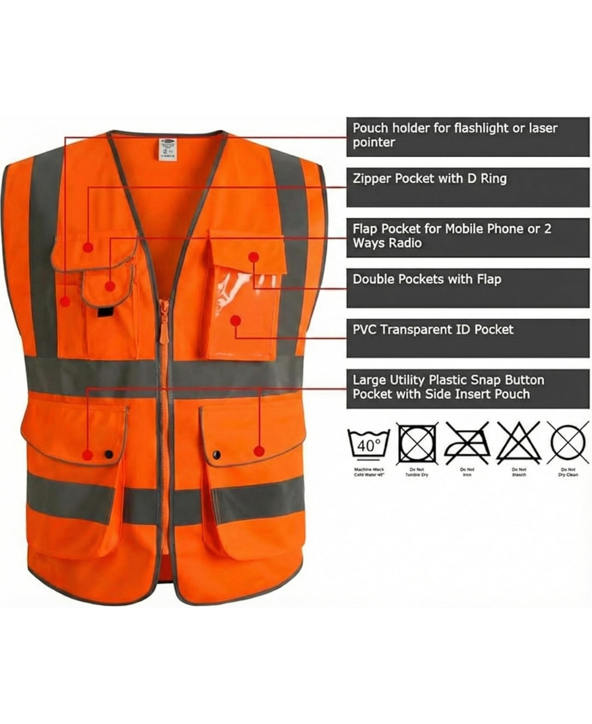 G & F Products Reflective Safety Vest