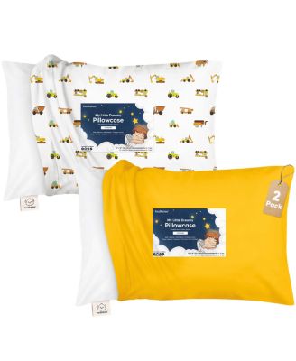 2-Pack Toddler Pillowcases for 13x18 Pillow, Organic Cotton Kids Pillow Case Cover for Sleeping, Soft & Durable
