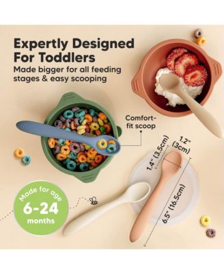 6-Pack Prep Baby Spoons, Silicone Baby Utensils for Self Feeding 6-24 Months, All Stages Baby Feeding Set, BLW Toddler Spoons