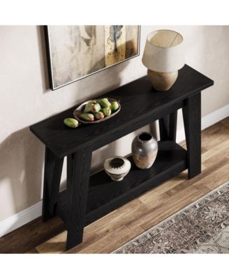 41.3" Farmhouse Console Table, 2-Tier Wooden Entryway Table