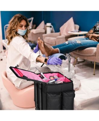 Rolling Nail Polish Organizer Manicure Storage Case Makeup Trolley