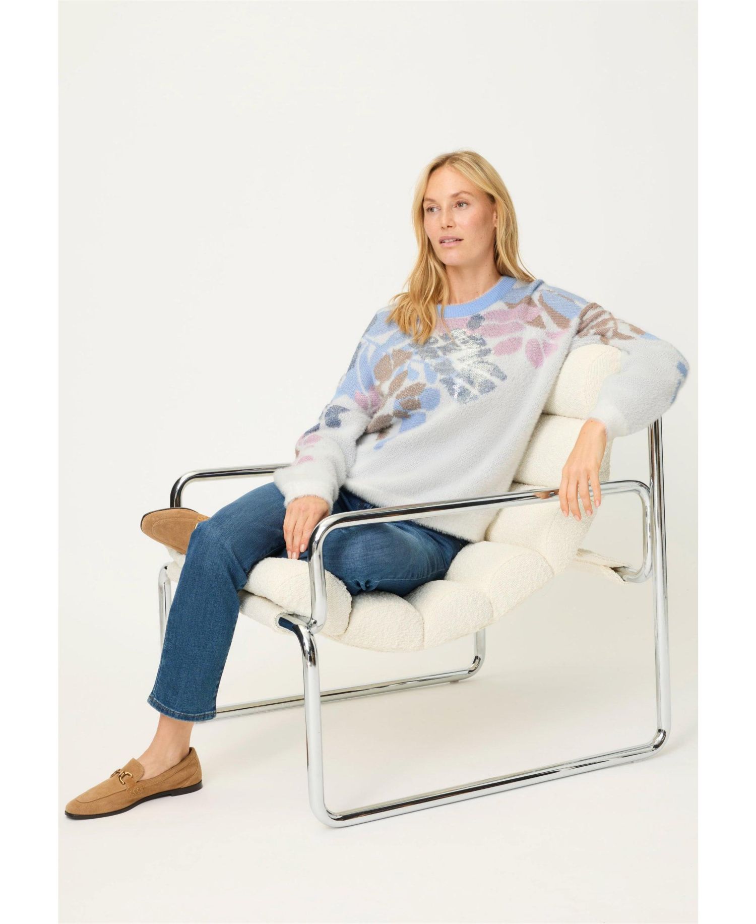 Women's Floral Plush Sweater