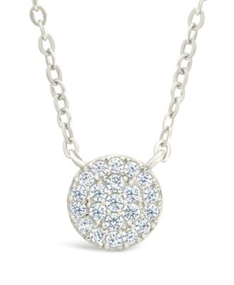 Cubic Zirconia Disc Pendant Necklaces