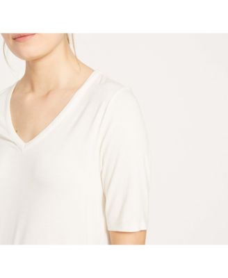 Plus Size Liquid Jersey V-Neck Stovepipe Tee