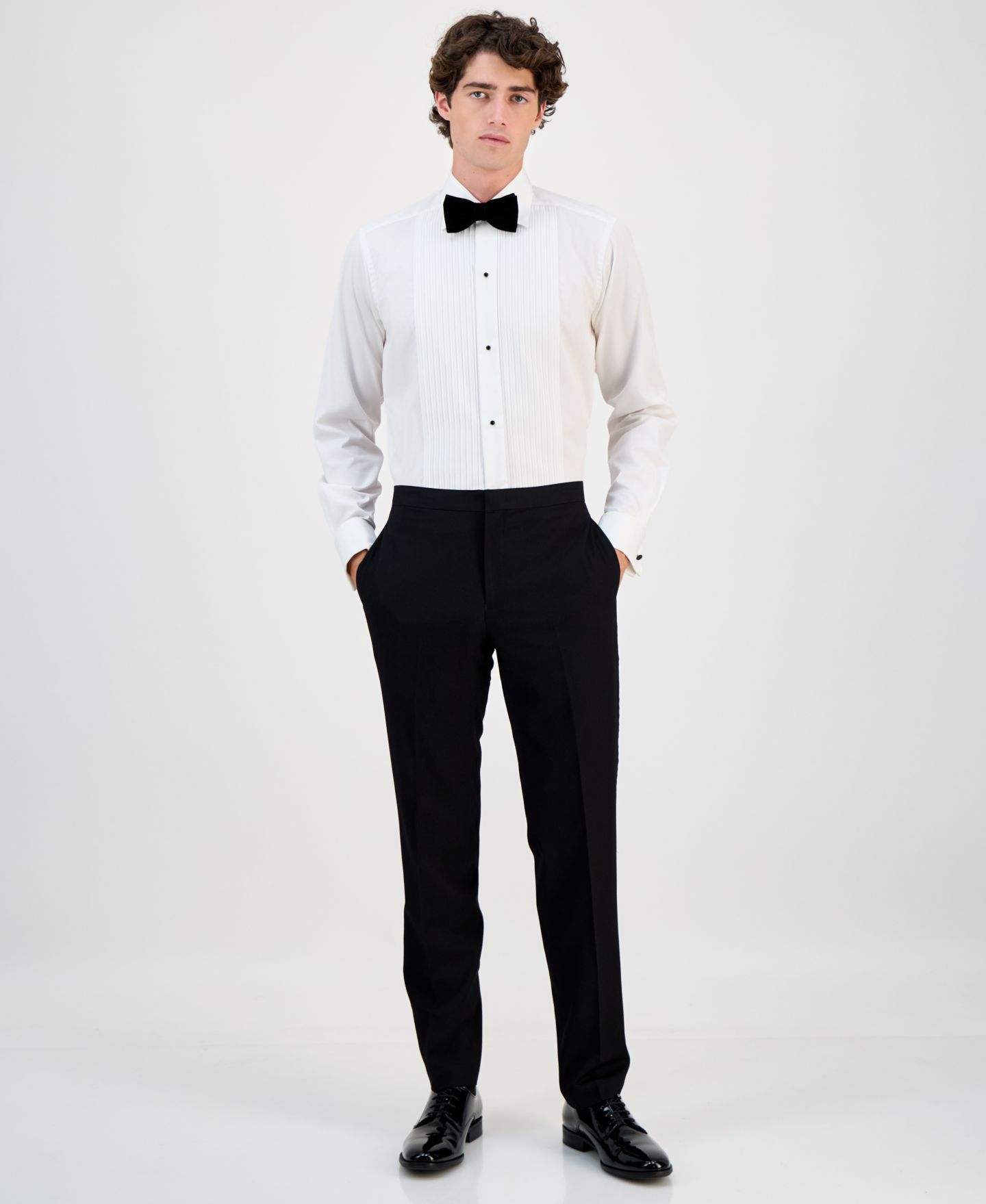 Мужские брюки Alfani Slim-Fit Stretch Black Tuxedo, цвет: Чёрный — фото 1
