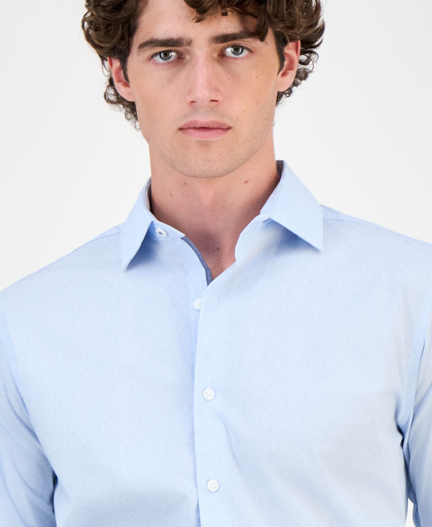 Men's Slim-Fit Vine Print Dress Shirt