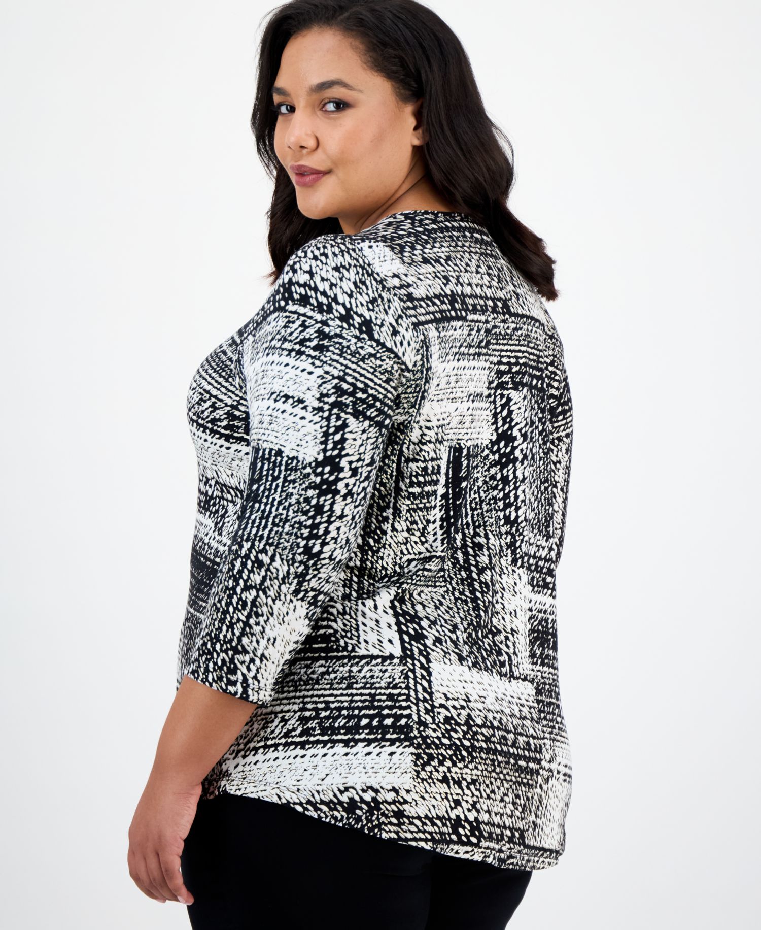 Plus Size Printed Top